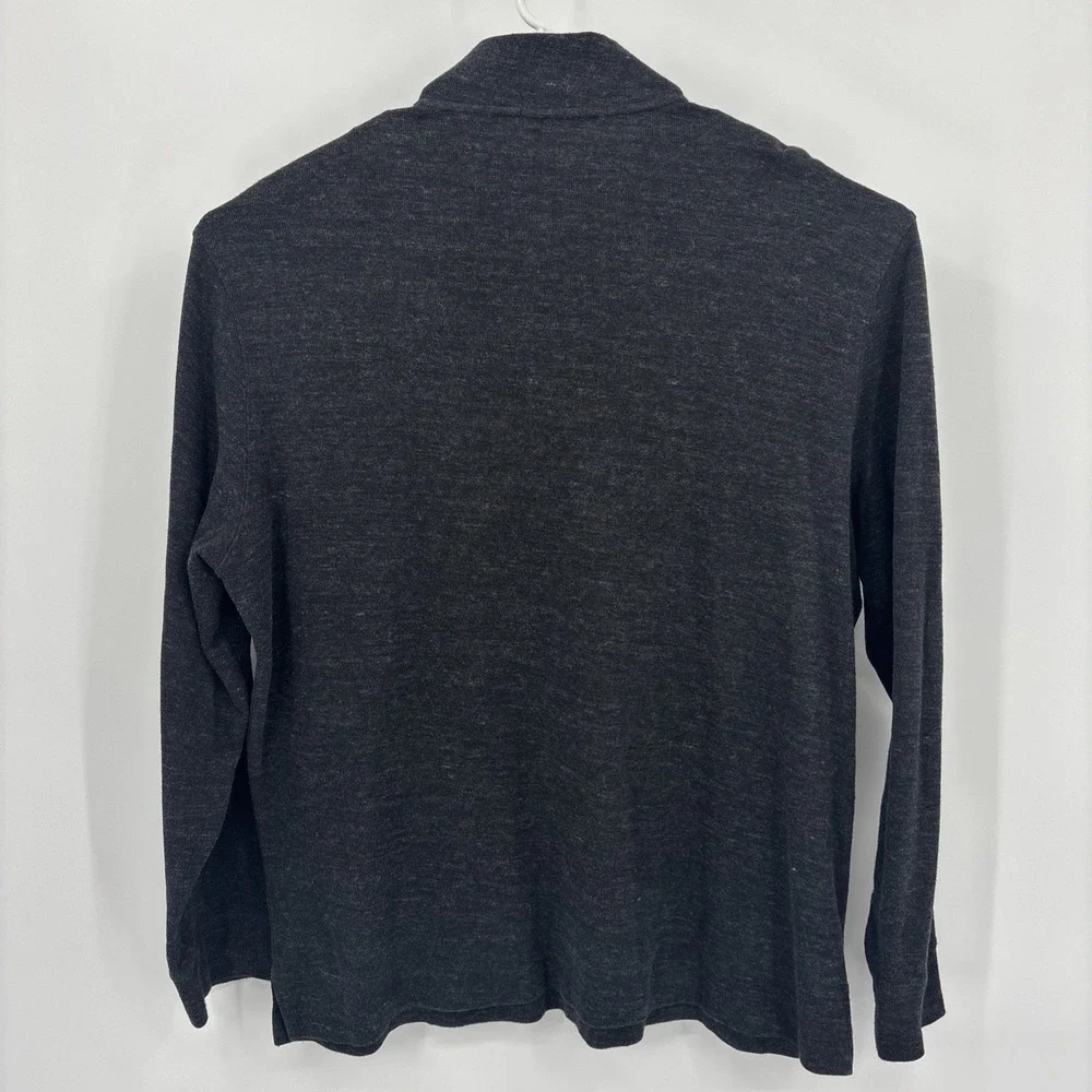 Polo Ralph Lauren‎ Mens Estate Rib Quarter Zip Heather Black Gray Size XL